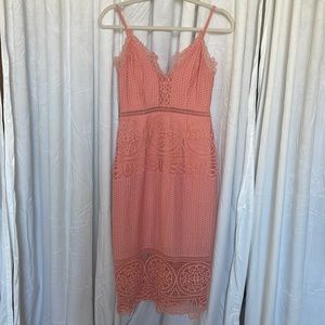 Peach midi dress